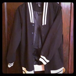 NWT Black Pilot Baseball Jacket Forever 21